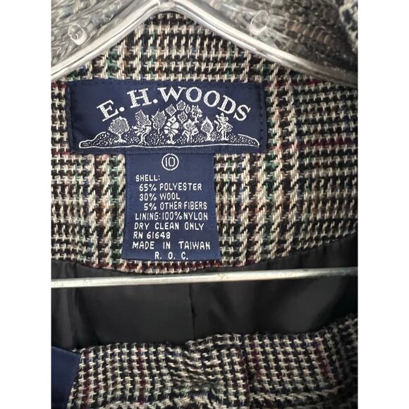 Vintage E.H.Woods Two Piece Skirt Suit Brown Tweed Wool Blend Size 10 JL - Picture 4 of 8